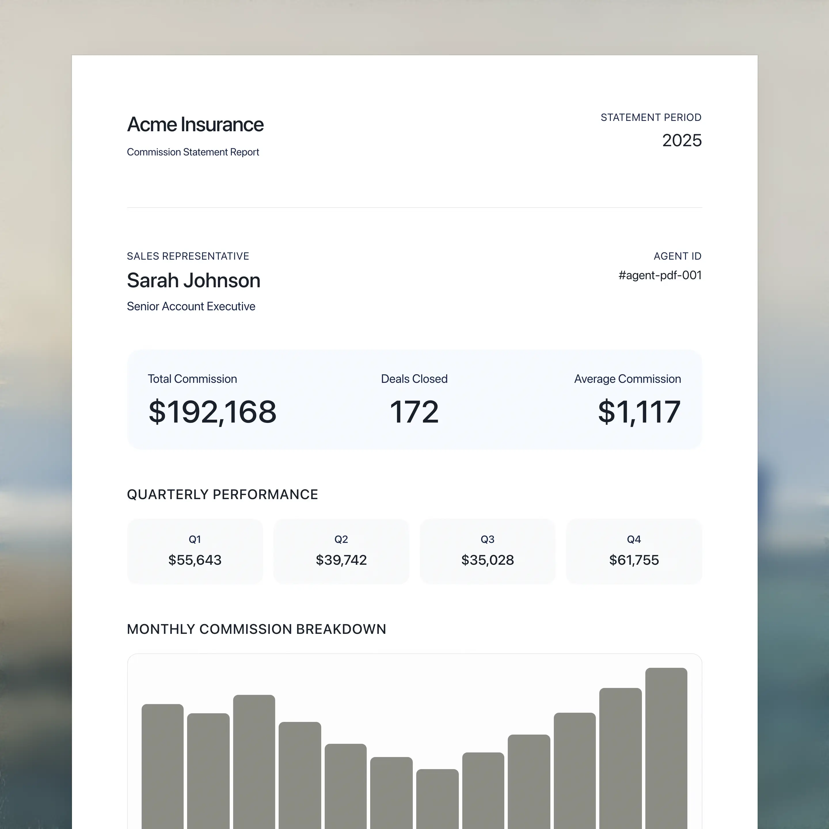 Year End commission statements