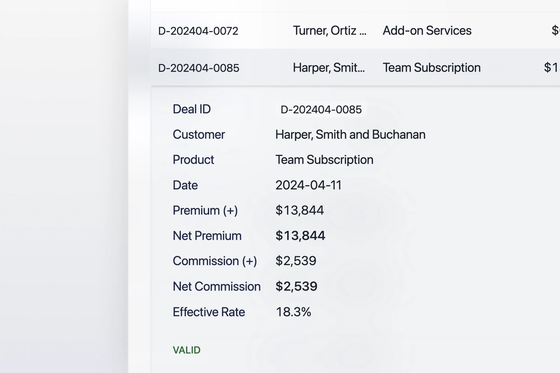 Review interface showing agent details